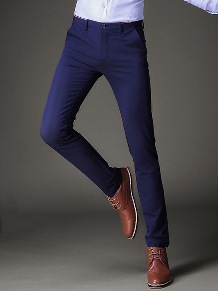 Plain Stretchable Slim Men's Pencil Pants