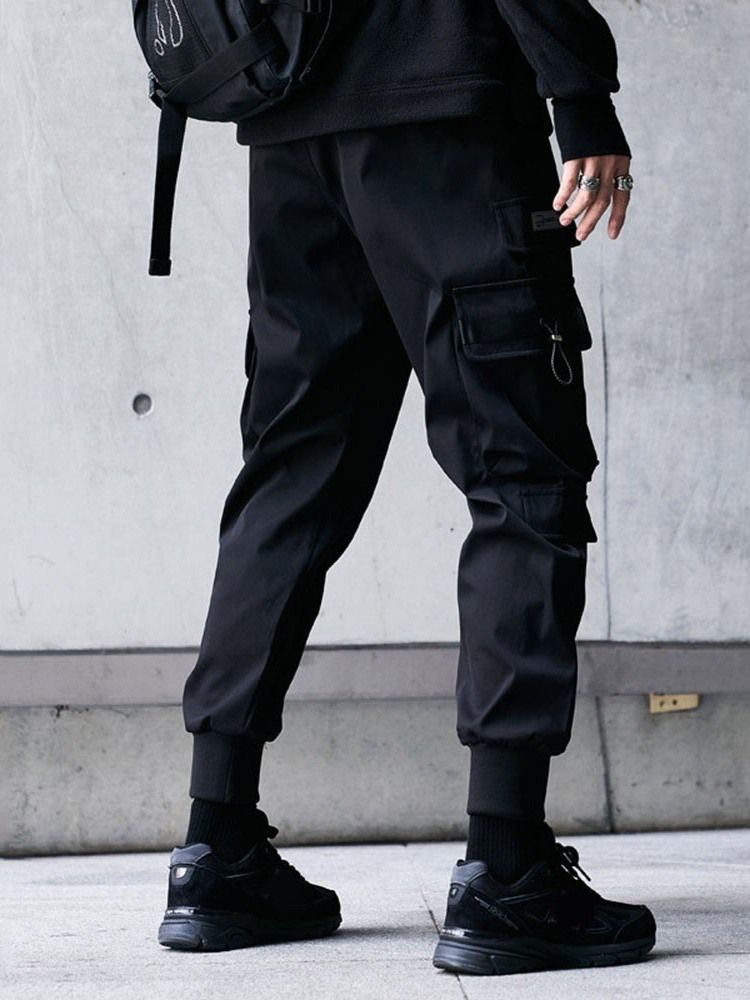 Pocket Pencil Pants Mid Waist Hip Hop Casual Men's Pants