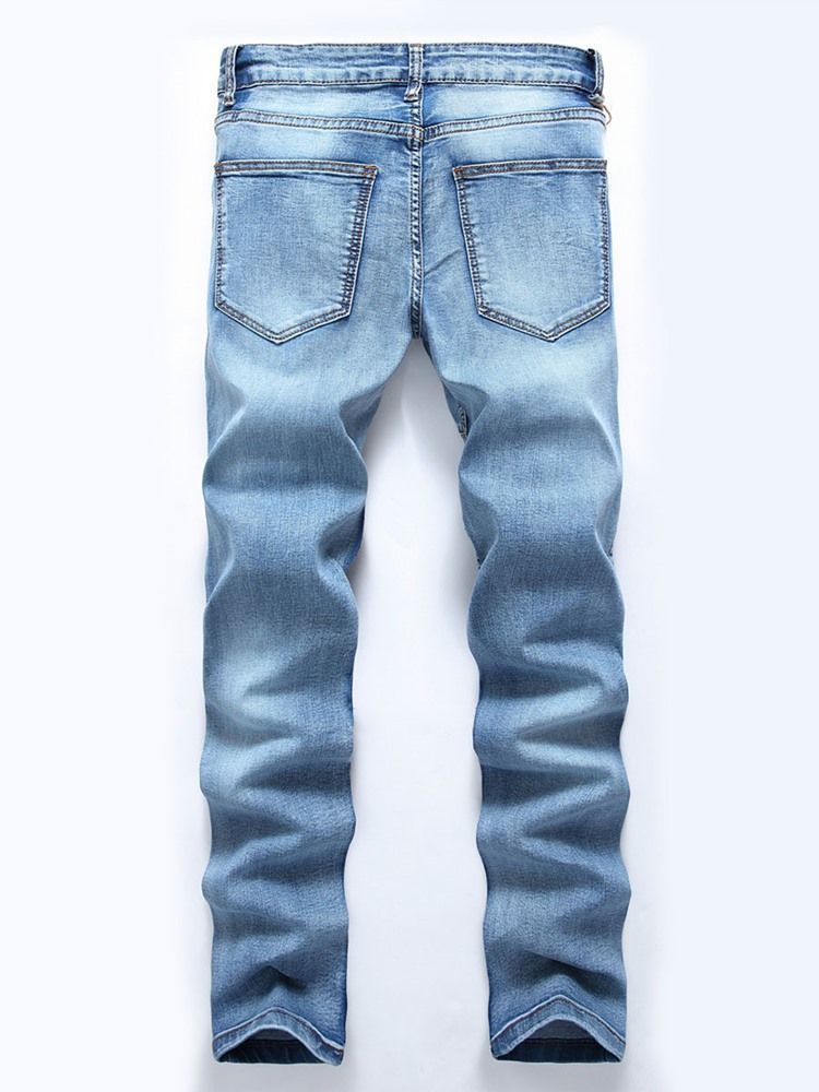 Slidte Slim Patchwork Mænds Denimbukser