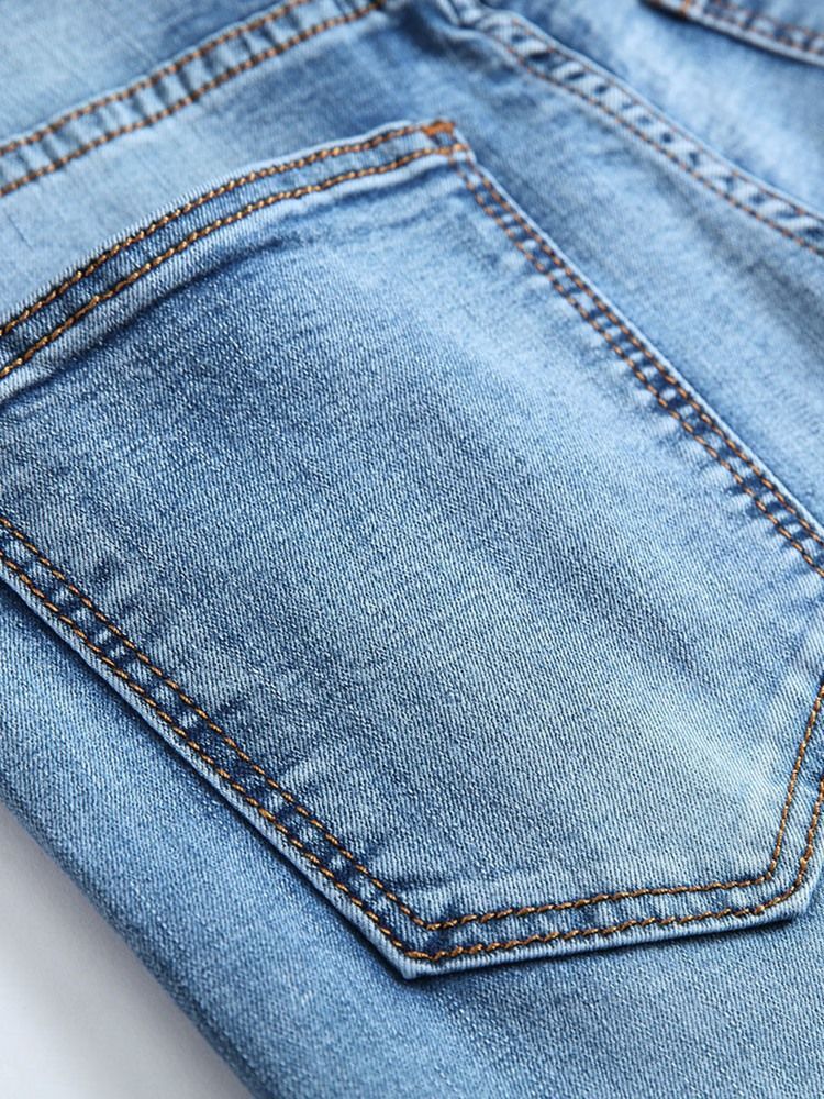 Slidte Slim Patchwork Mænds Denimbukser