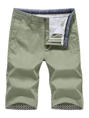 Straight Pocket Thin Summer Mens Mid Waist Casual Bukser