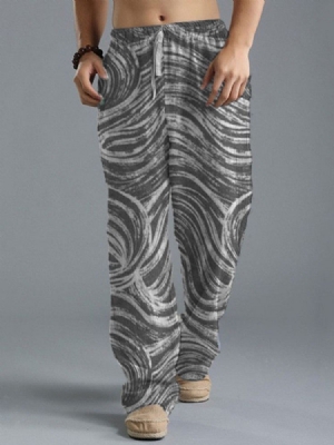 Straight Zebra Stripe Print European Men's Casual Pants