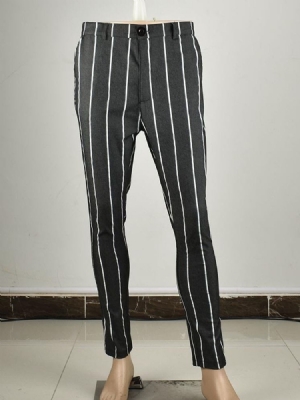 Stripe Pencil Pants Lynlås Herre Casual Bukser