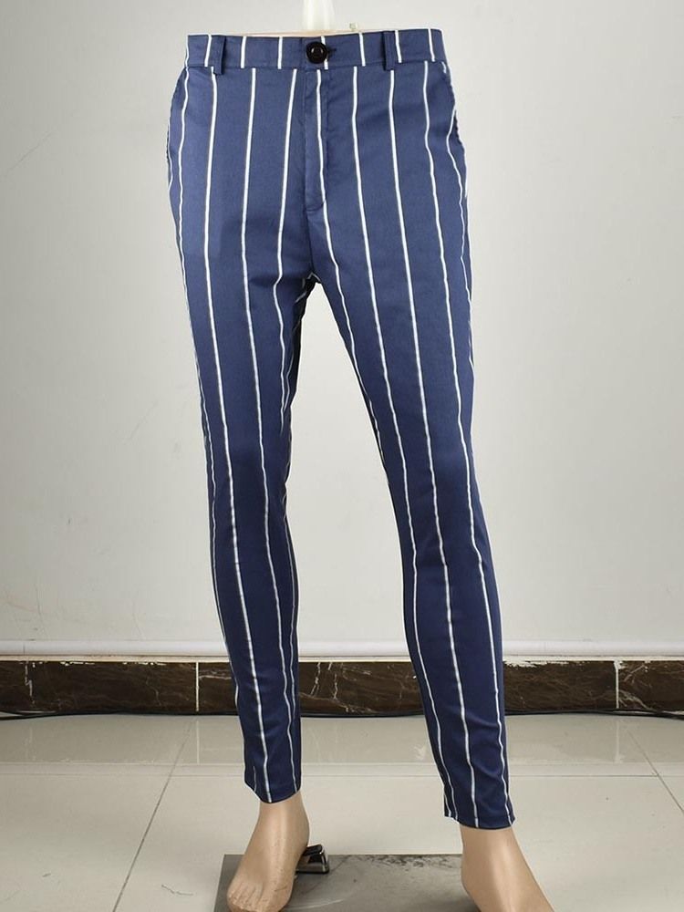 Stripe Pencil Pants Lynlås Herre Casual Bukser