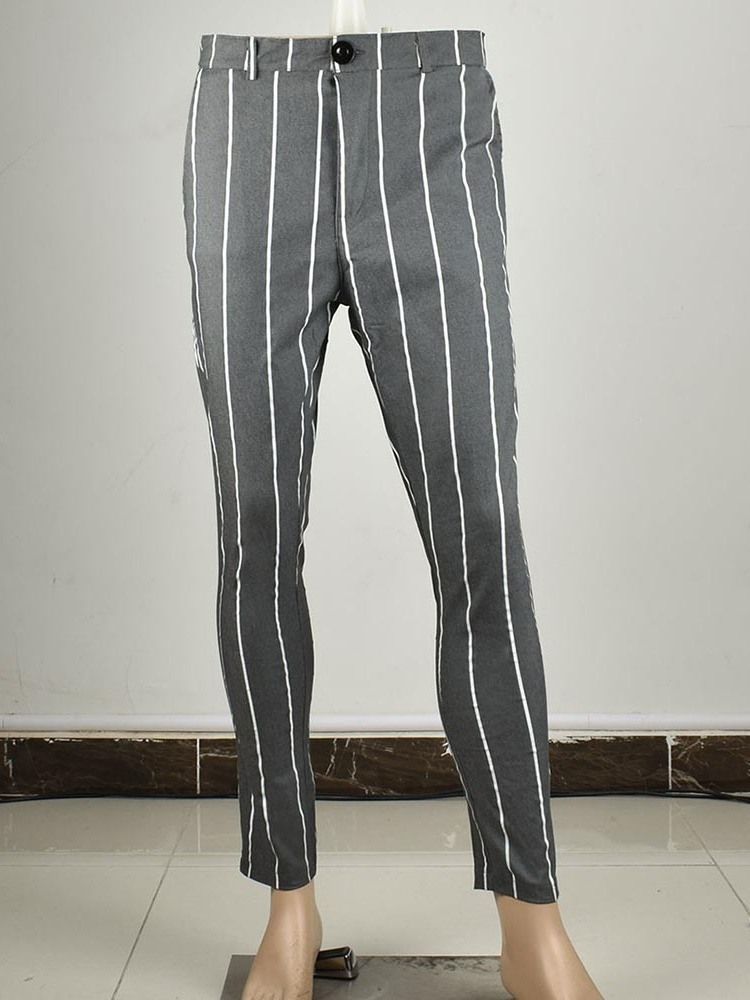 Stripe Pencil Pants Lynlås Herre Casual Bukser