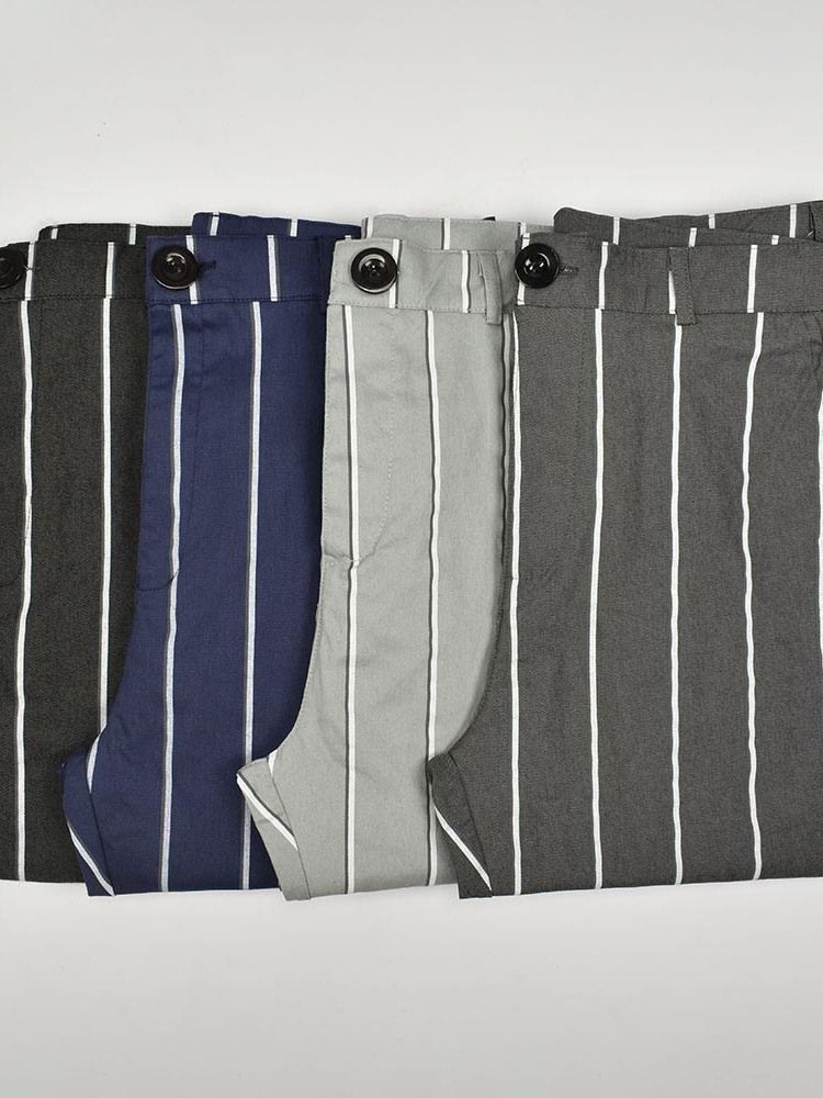 Stripe Pencil Pants Lynlås Herre Casual Bukser