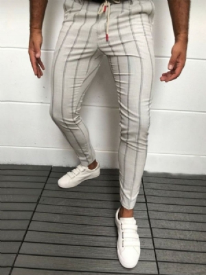 Stripe Pocket European Casual Bukser Til Mænd