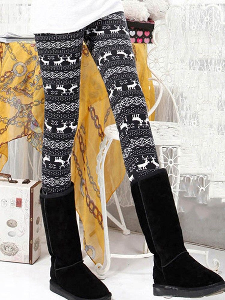 Tykt Print Vinter Dame Leggings Bukser