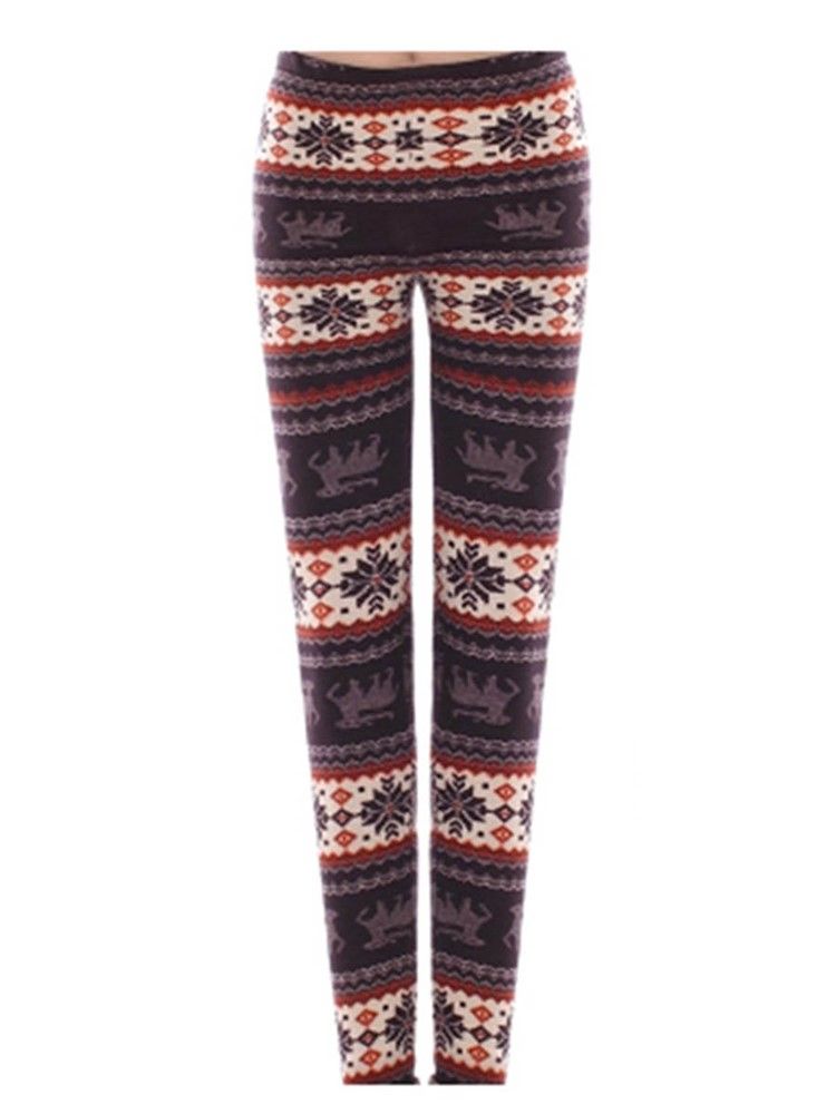 Tykt Print Vinter Dame Leggings Bukser