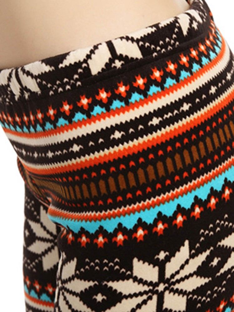 Tykt Print Vinter Dame Leggings Bukser