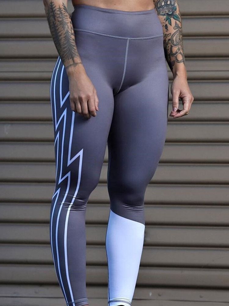 Women's Patchwork Color Block Sports High-waist Leggings