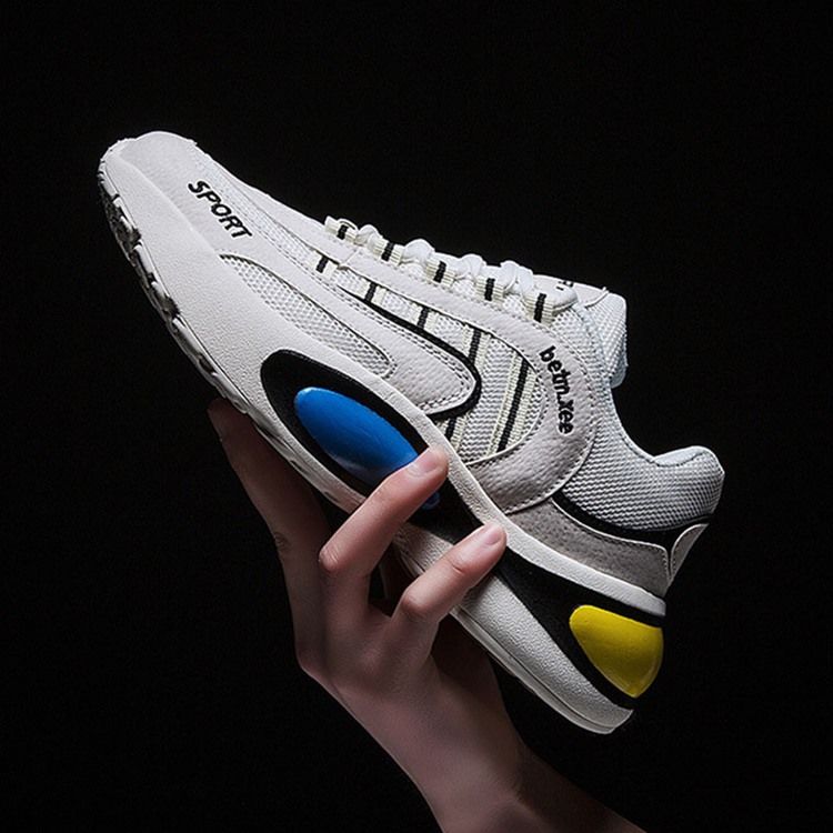 Color Block Lace-up Mesh-sneakers Til Mænd