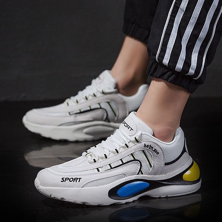 Color Block Lace-up Mesh-sneakers Til Mænd