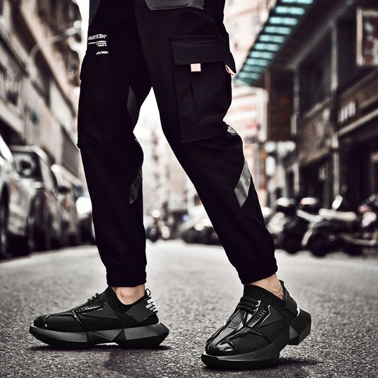 Round Toe Low-cut Upper Snørebånd Til Mænds Mesh Sneakers