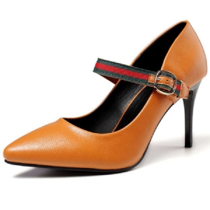 Color Block Stiletto Heel Buckle Pumps Til Kvinder