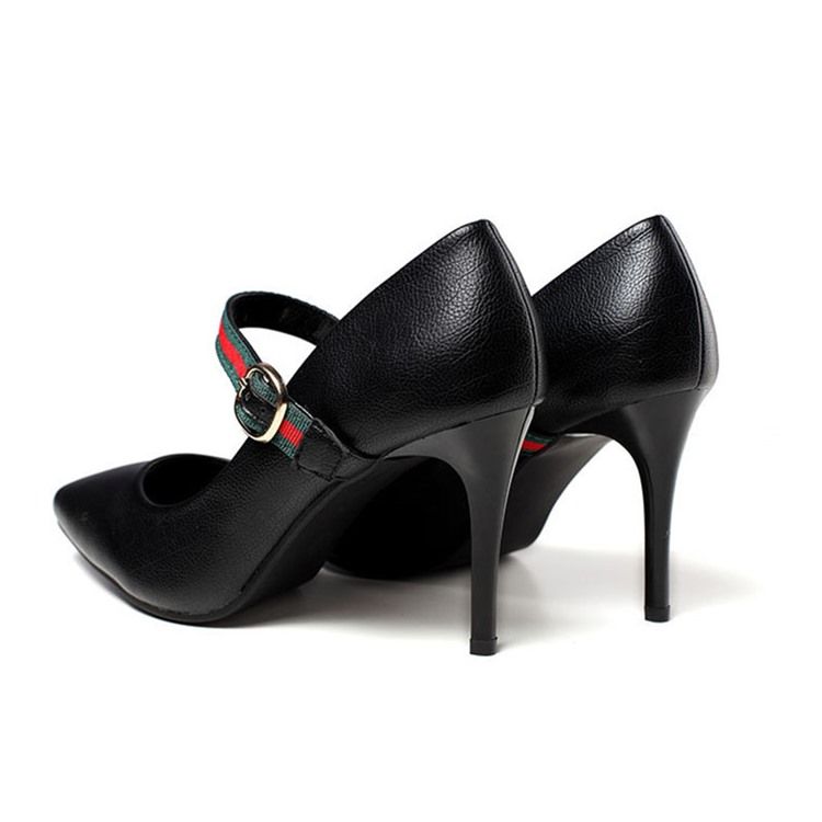 Color Block Stiletto Heel Buckle Pumps Til Kvinder