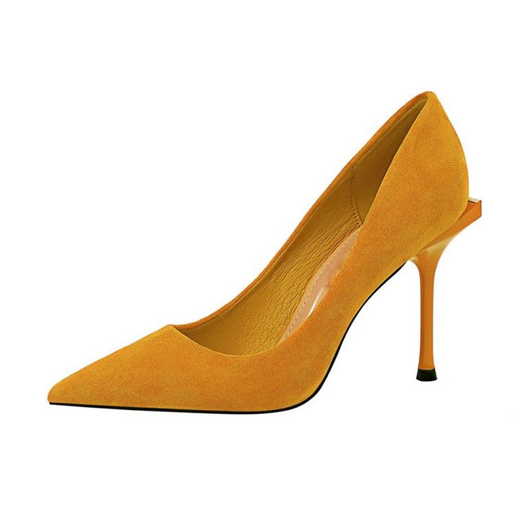 Kvinder Faux Suede Pointed Toe Stiletto Heel Slip-on Pumps