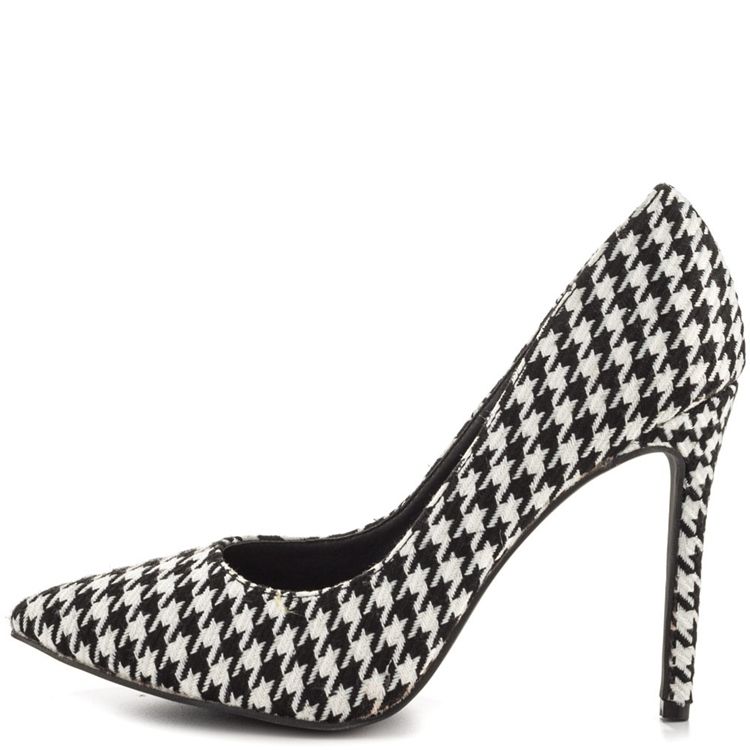 Kvinder Houndstooth Point Toe Pumps