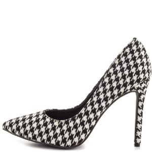 Kvinder Houndstooth Point Toe Pumps