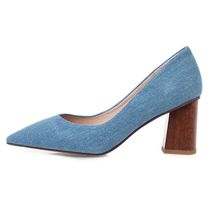 Kvinder Slip-on Chunky Heel Thread Casual Pumps