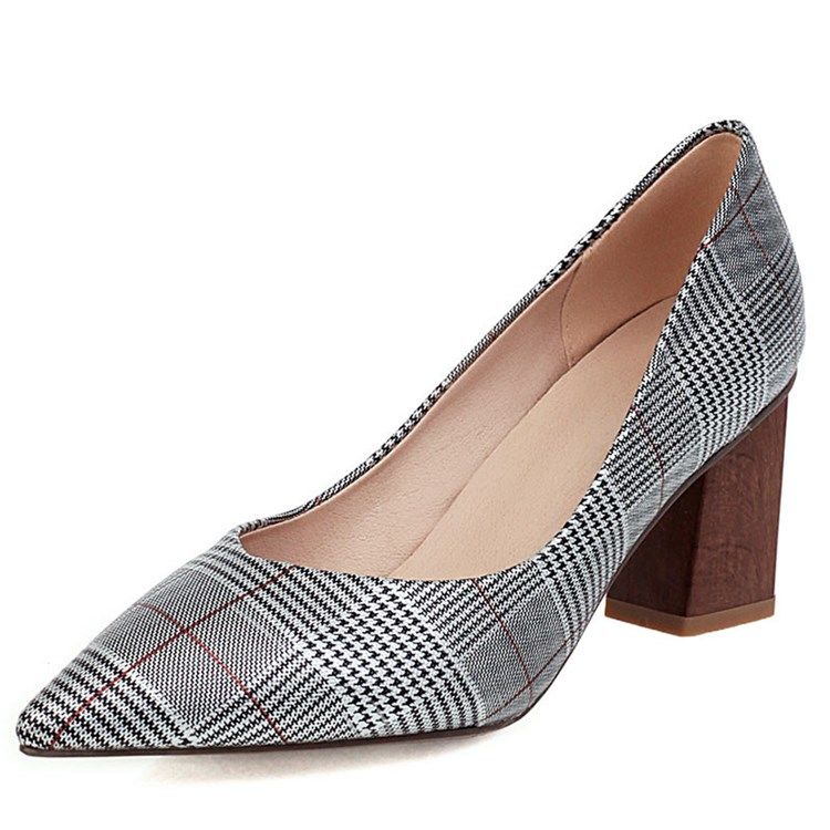 Kvinder Slip-on Chunky Heel Thread Casual Pumps