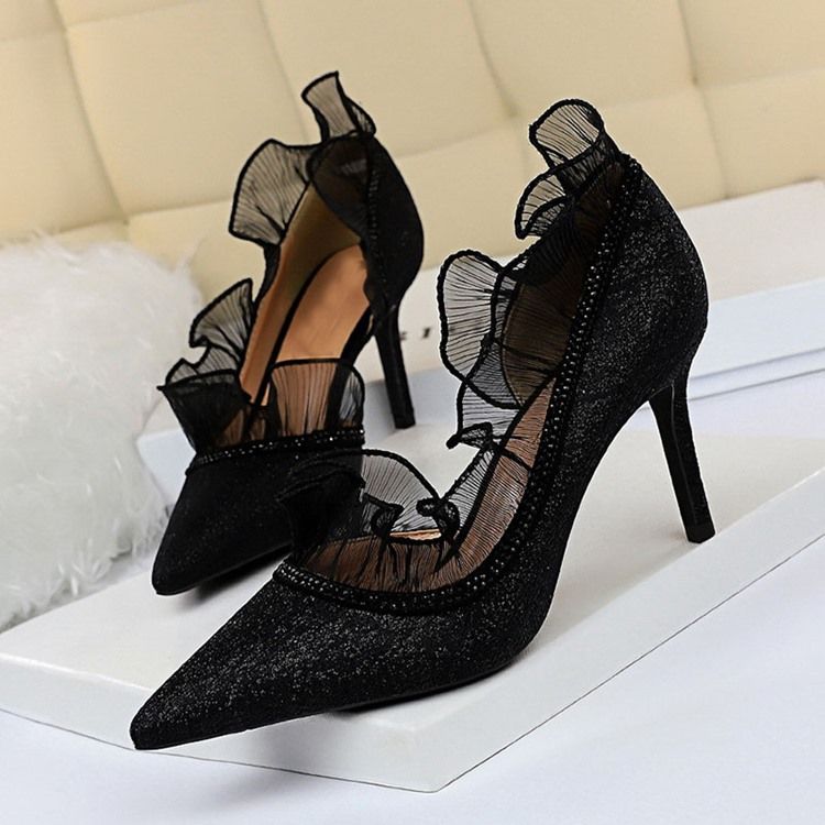 Kvinder Stiletto Hæl Lace Slip-on High Heel Pumps