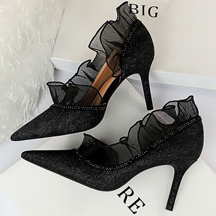 Kvinder Stiletto Hæl Lace Slip-on High Heel Pumps