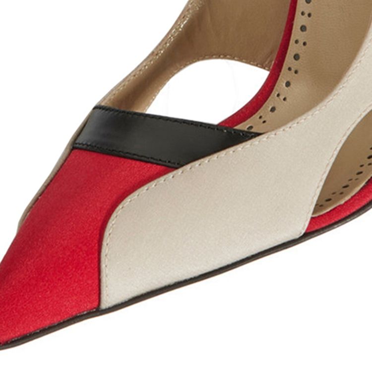 Kvinders Hule Farveblok Slip-on Stiletto Heel Pumps