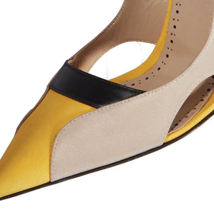 Kvinders Hule Farveblok Slip-on Stiletto Heel Pumps