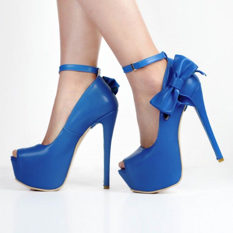 Kvinders Peep Toe Plain Stiletto Pumps Med Bowknot