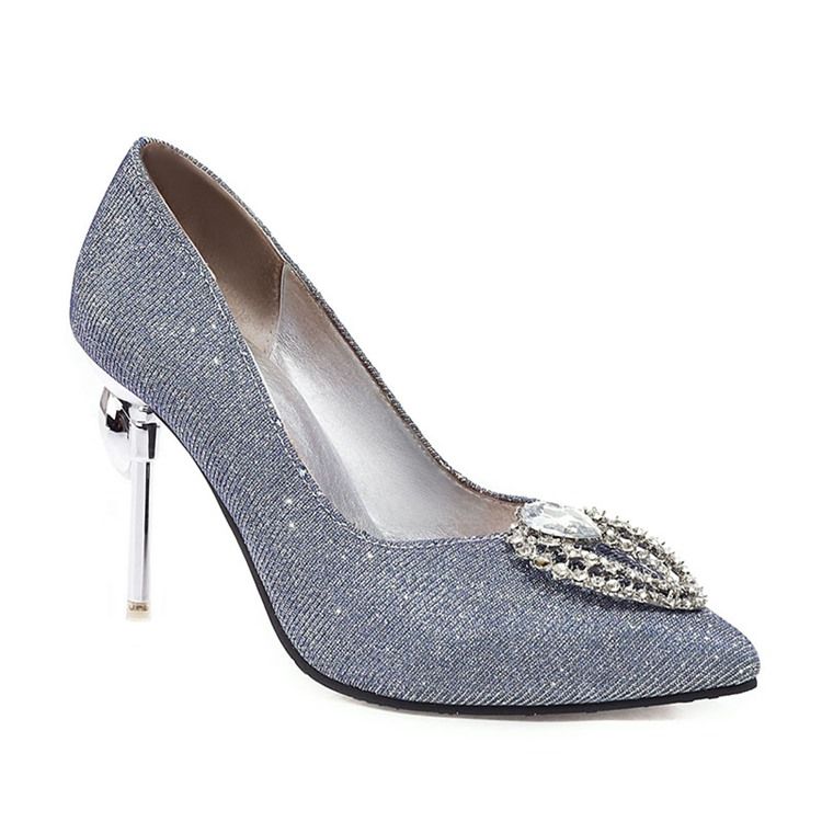 Kvinders Spidse Tå Slip-on Rhinestone Low-cut Øvre Tynde Sko