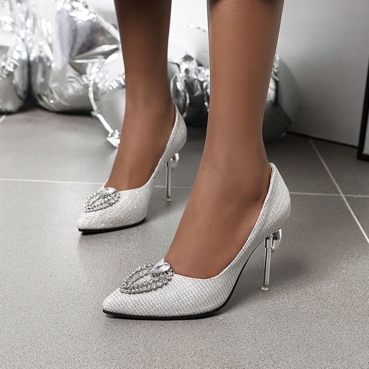 Kvinders Spidse Tå Slip-on Rhinestone Low-cut Øvre Tynde Sko