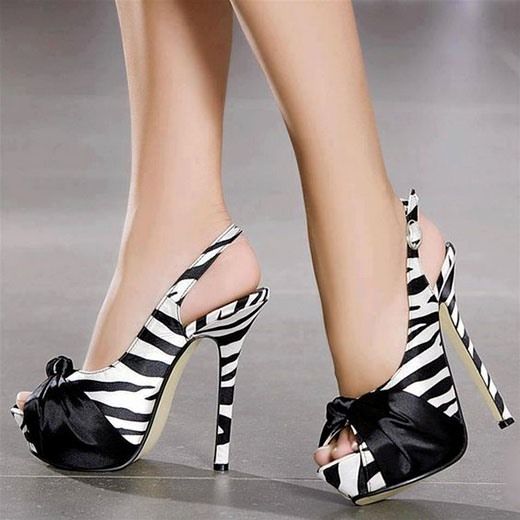 Kvinders Zebra Patchwork Peep Toe Stiletto Sandaler