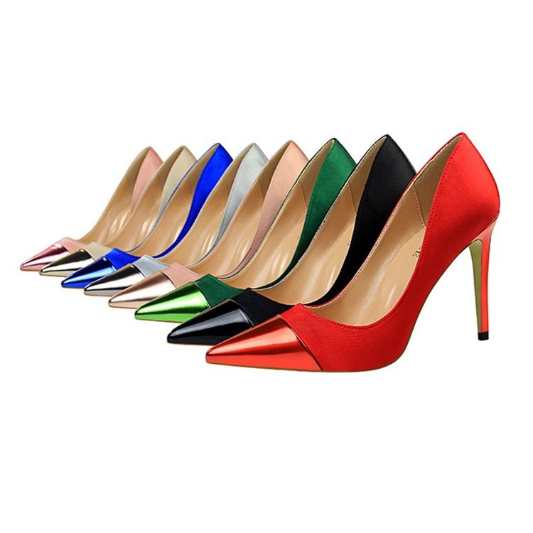 Plain Pointed Toe Stiletto Heel Slip-on Pumps Til Kvinder