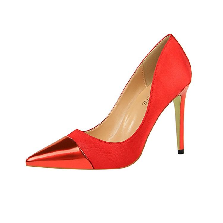 Plain Pointed Toe Stiletto Heel Slip-on Pumps Til Kvinder