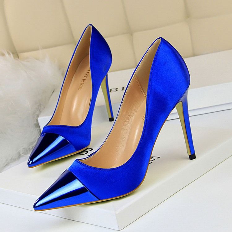 Plain Pointed Toe Stiletto Heel Slip-on Pumps Til Kvinder