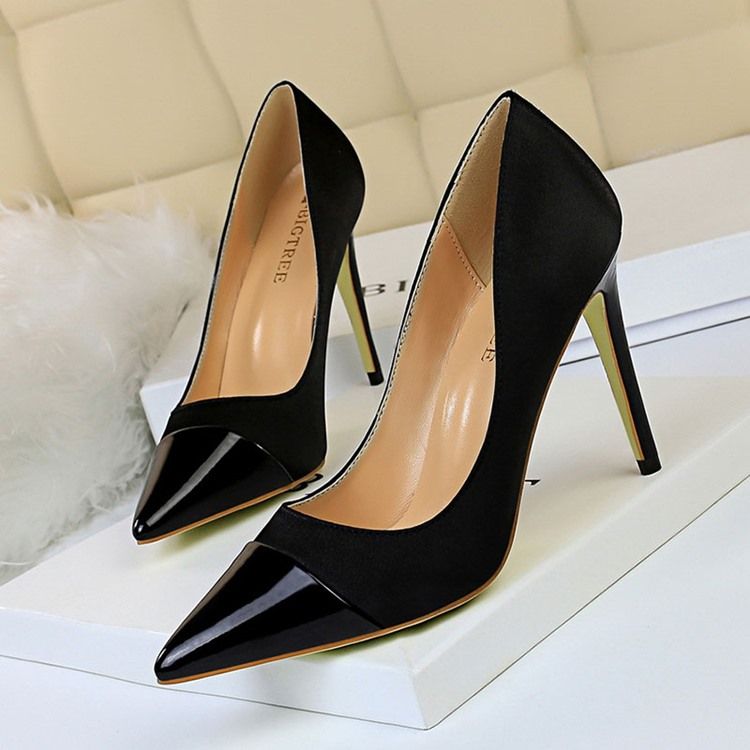 Plain Pointed Toe Stiletto Heel Slip-on Pumps Til Kvinder