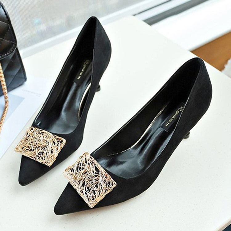 Plain Sequin Spidse Toe Stiletto Heel Pumps Til Kvinder