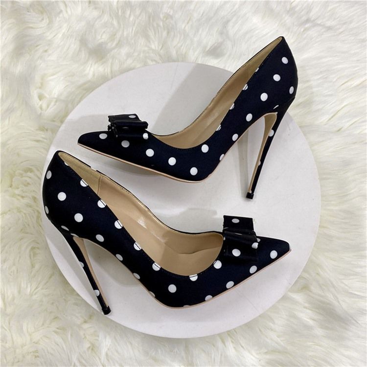 Pointed Toe Bow Slip-on Professional Thin Women's Shoes