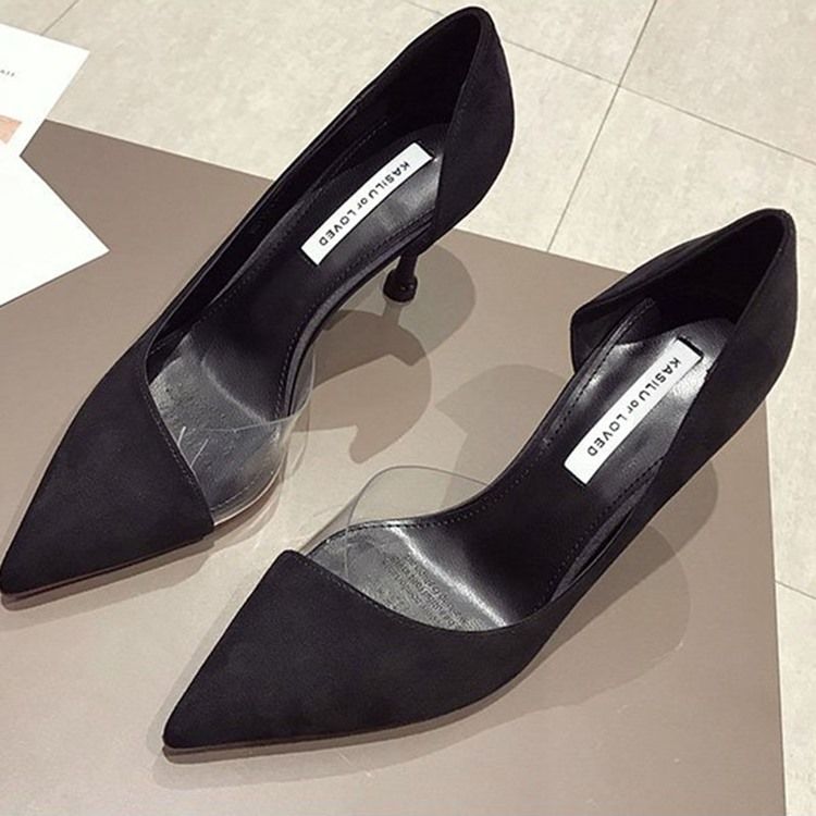 Pu Slip-on Spidse Toe Stiletto Heel Pumps Til Kvinder