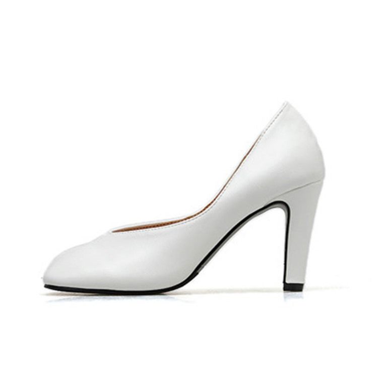 Pu Slip-on Square Toe Stiletto Heel Pumps Til Kvinder