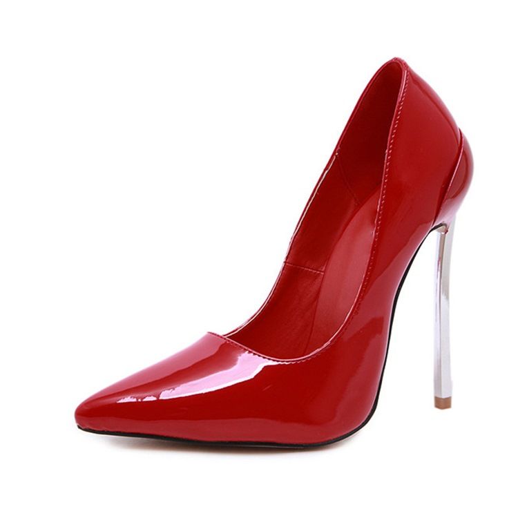 Pu Stiletto Heel Slip-on Pointed Toe Pumps Til Kvinder