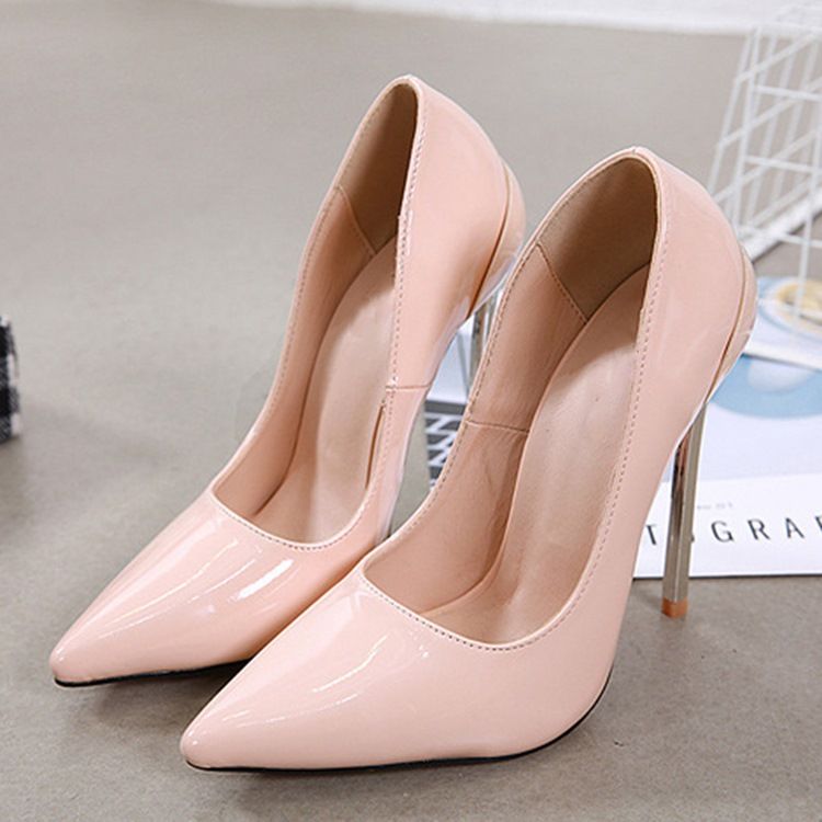 Pu Stiletto Heel Slip-on Pointed Toe Pumps Til Kvinder