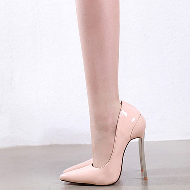 Pu Stiletto Heel Slip-on Pointed Toe Pumps Til Kvinder