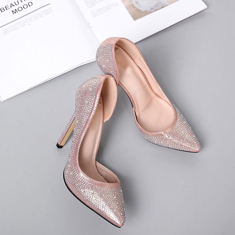 Rhinestone Stiletto Heel Spidse Toe Pumps Til Kvinder