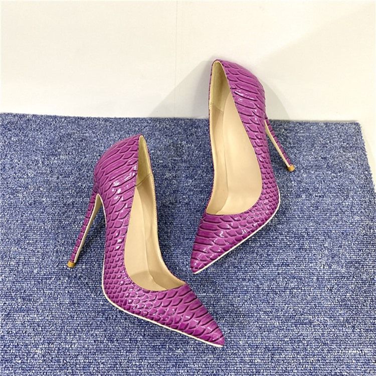 Serpentine Stiletto Heel Slip-on Plain Thin Women's Shoes