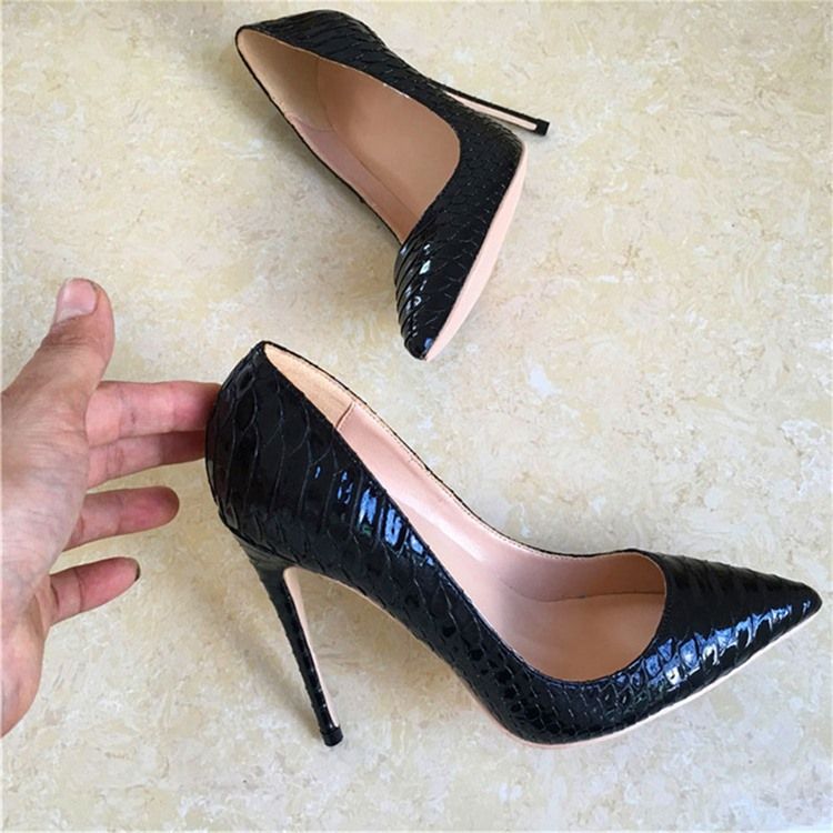 Serpentine Stiletto Heel Slip-on Plain Thin Women's Shoes