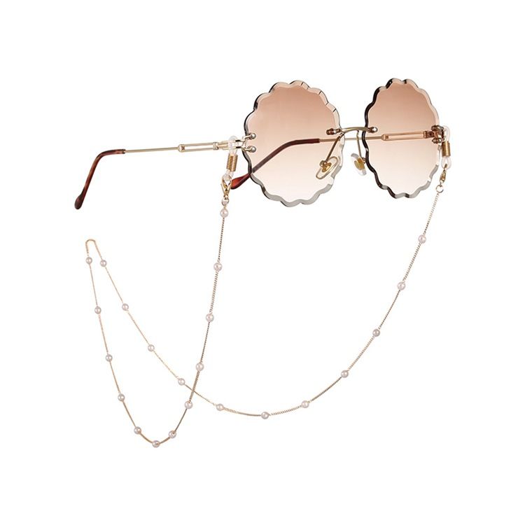 Kvindemode Enkel Beaded Water Drop Glasses Chain Hanging Neck Non-slip Glasses Rope