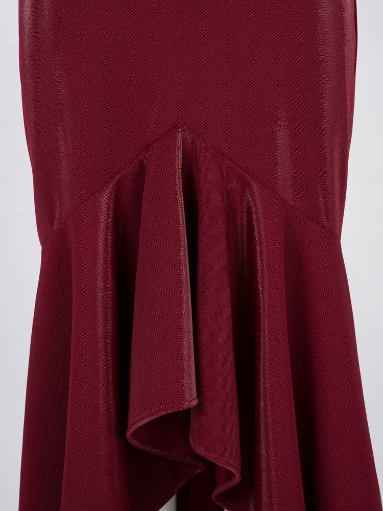 Kvinders Velvet Slash Neck Flæser Asymmetrisk Maxikjole