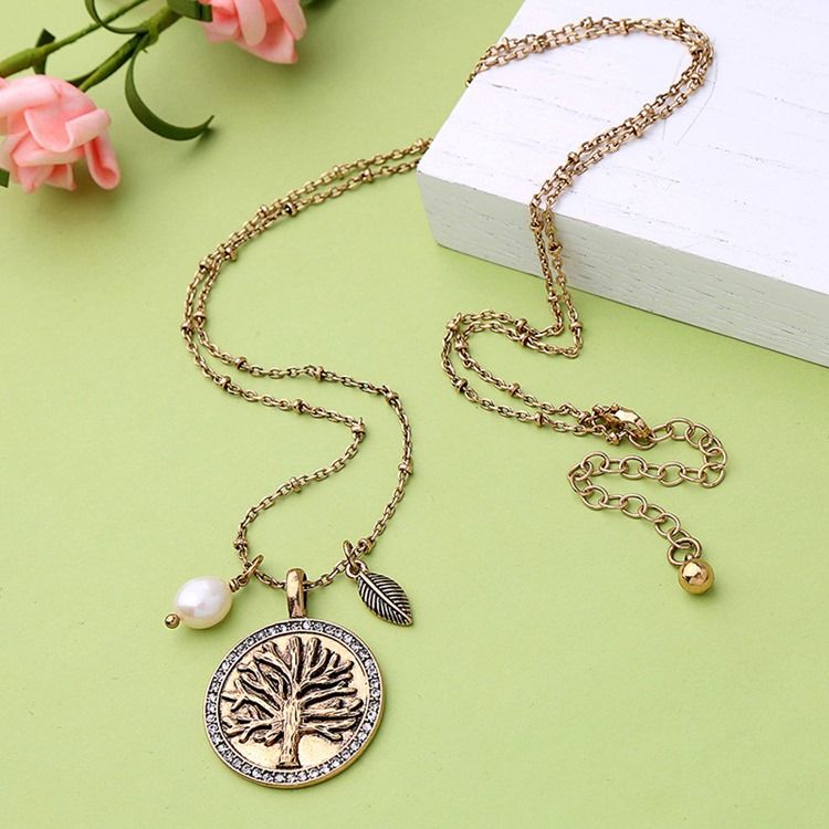 Bohemian Style Round Plate Necklace